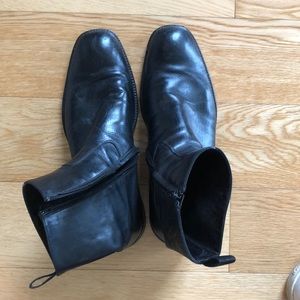 To Boot New York Black Leather Zip Up Ankle Boots